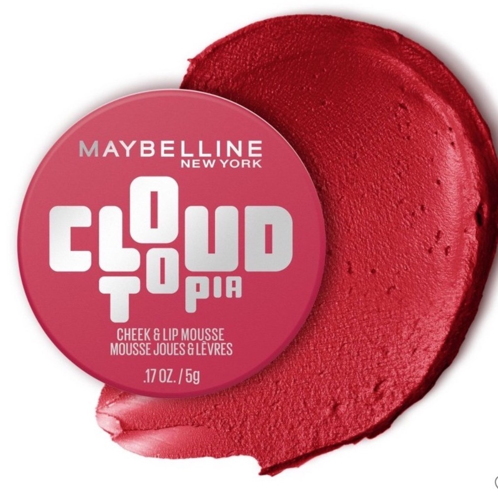 Maybelline Cloudtopia Cheek and Lip Mousse 02 Ethereal Rouge Red 0.17oz New